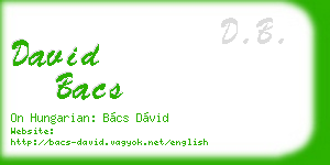 david bacs business card